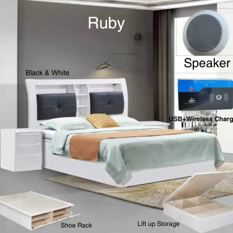 Dream High Gloss Ottoman Storage Bed